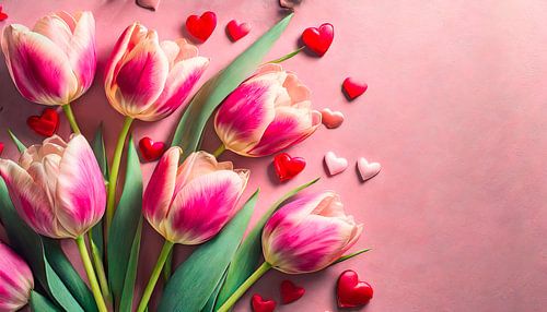 Tulpen met kleine hartjes