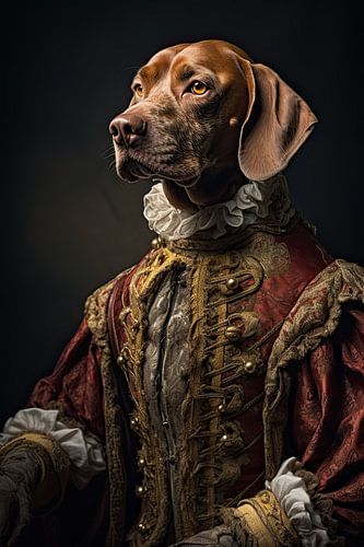 Dog in medieval clothing by Wall Wonder