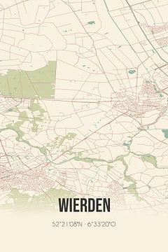 Vintage landkaart van Wierden (Overijssel) van Rezona