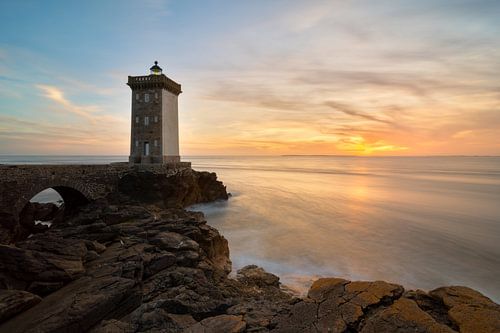 Kermorvan vuurtoren in Bretagne, Frankrijk