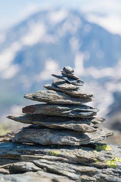 Cairn op de top van Cime de Caron, Frankrijk - natuur en reisfotografie