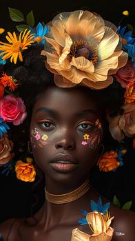 afrikaanse vrouw met bloemen