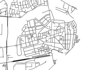 Kaart van Enkhuizen in Zwart Wit van Map Art Studio