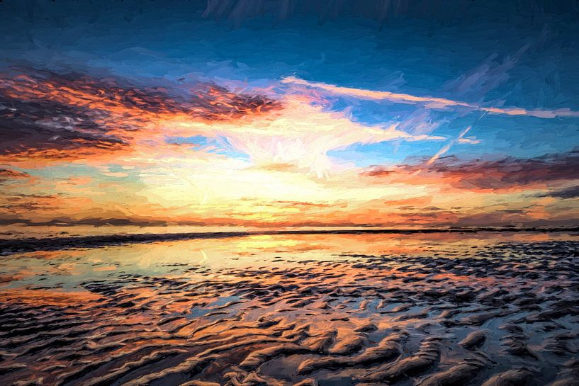 Coucher de soleil avec un paysage marin par eric van der eijkj