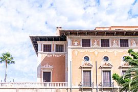 Kunstvoll geschnitztes Gebäude in Verona von Merel Naafs