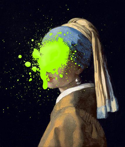 Girl with the Pearl with Paint Spot