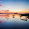 Panorama of beautiful sunrise at Lake Balaton in Hungary near Balatonfenyves by Daniel Pahmeier