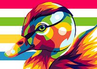 De Kleine Eend in Pop Art-stijl