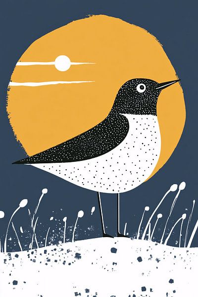 Silhouette d'oiseau au coucher du soleil par Imperial Art House