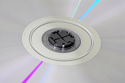 DVD mit Lichtreflexen, Makro