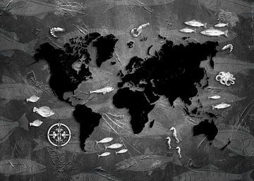 world map sea life #map by JBJart Justyna Jaszke