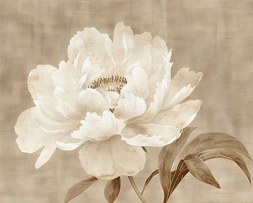 Peinture fleur beige | Whispered Bloom