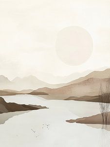 Paysage minimaliste dans des tons de terre avec une sensation de chaleur