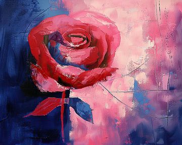 Abstract Bloemen van Abstract Schilderij