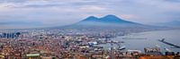 Napels, zicht op Vesuvius en haven von Teun Ruijters Miniaturansicht