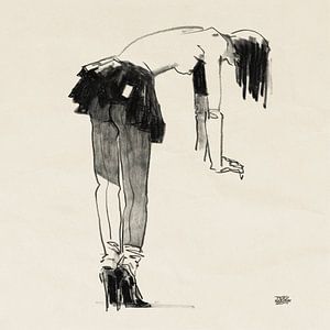 dessin d'un nu au fusain