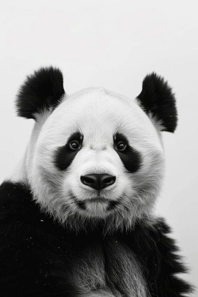 Panda in Schwarz-Weiß von Poster Art Shop