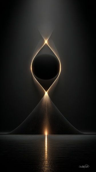 abstract black with soft gold by Gelissen Artworks