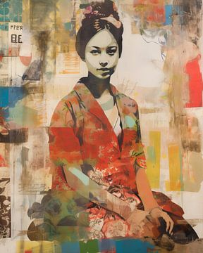 portret van een jonge, Aziatische vrouw van Carla Van Iersel