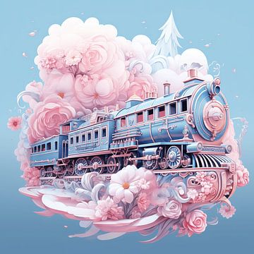 De roze trein naar Fantasieland van Art Lovers