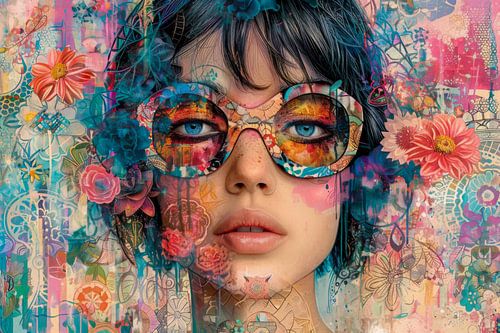 Kleurrijk Portret Collage – Moderne Kunst Wanddecoratie