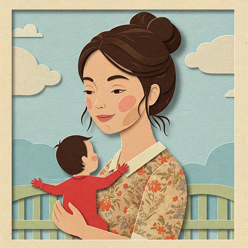 Liefhebbende moeder en kind