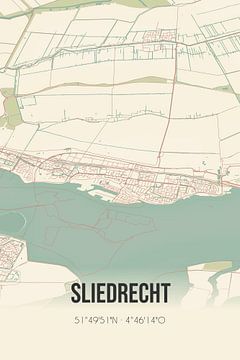 Vintage map of Sliedrecht (South Holland) by Rezona