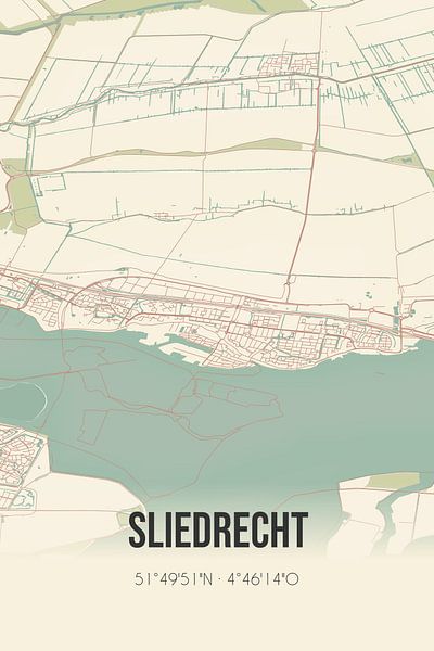 Vintage map of Sliedrecht (South Holland) by Prints of Place
