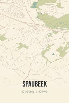 Vintage landkaart van Spaubeek (Limburg) van Rezona