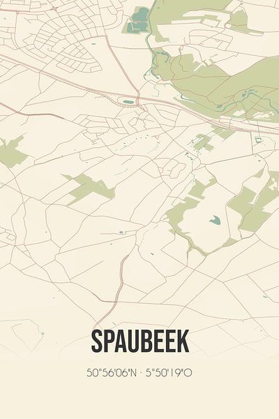 Vintage map of Spaubeek (Limburg) by Prints of Place