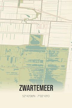 Vintage landkaart van Zwartemeer (Drenthe) van MijnStadsPoster