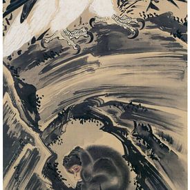 Kawanabe Kyōsai - White Eagle and Monkey by Peter Balan