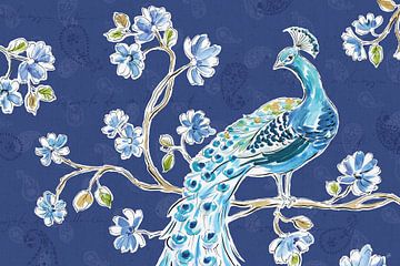 Peacock Allegory II Blue, Daphne Brissonnet van Wild Apple