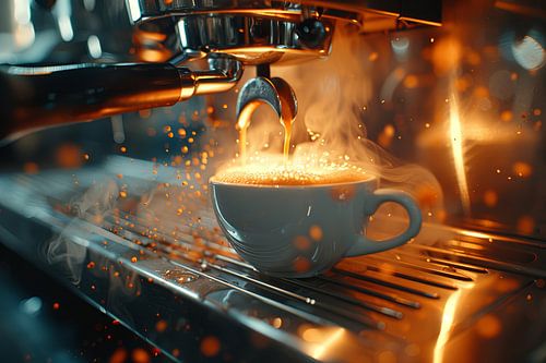 drink a cup of coffee or cappuccino