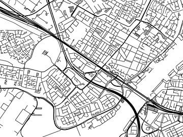 Karte von Zwijndrecht in Schwarz ud Weiss von Map Art Studio