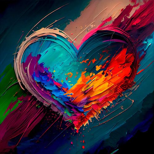 A colourful heart full of passion and energy
