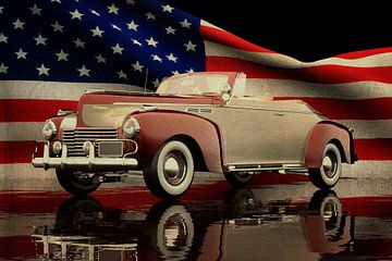 Chrysler New Yorker Highlander 1940 avec drapeau américain