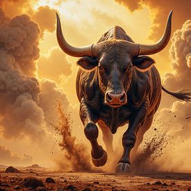 THAROKAEL – Ein wilder Stier läuft durch einen Sturm von INFERAURUM
