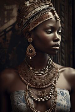 Portrait d'une femme africaine sur Carla Van Iersel