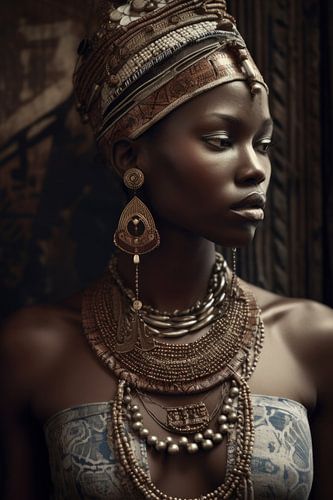 Portret van een Afrikaanse vrouw van Carla Van Iersel