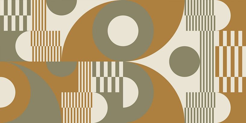 Géométrie rétro : Cercles et rayures sereins no. 3 par Dina Dankers