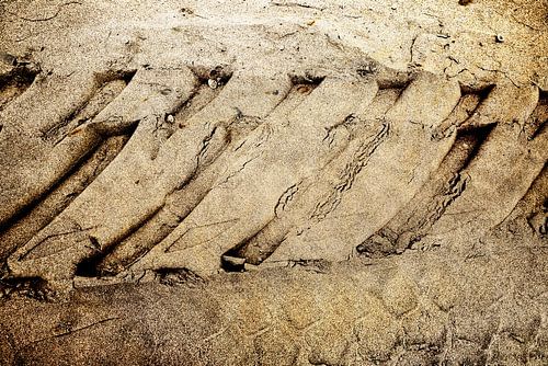 Bandensporen 1. Patronen in het zand. Steampunk.