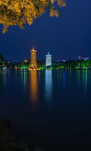 Pagodes Guilin lange sluitertijd