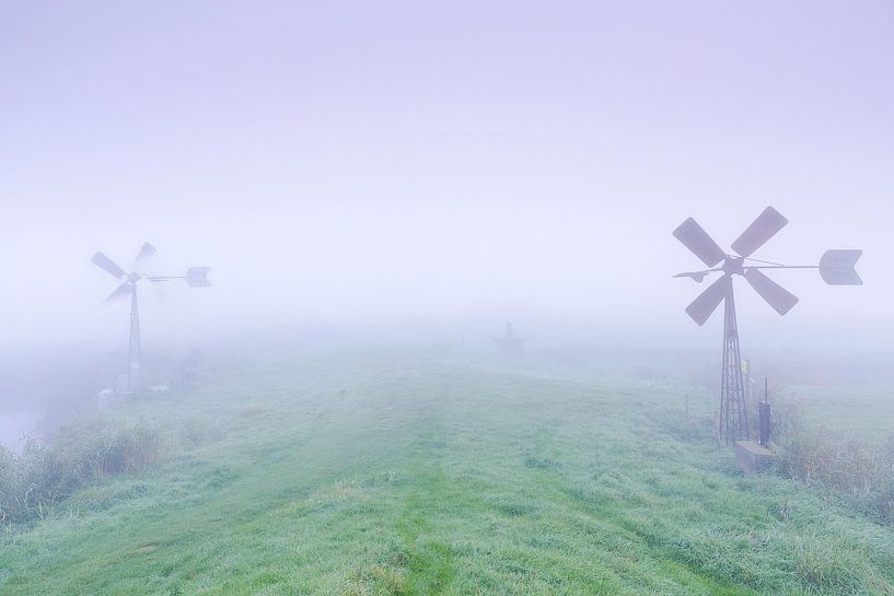 Windmühlen in den Korendijkse Slikken von Monique van Genderen (in2pictures.nl fotografie)