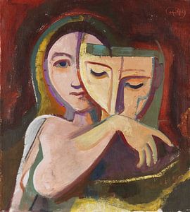 Karl Hofer, Mädchen mit Maske, 1949