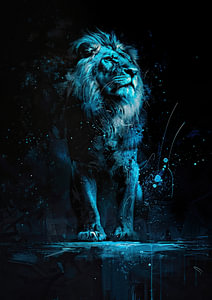 Gemälde Blauer Löwe