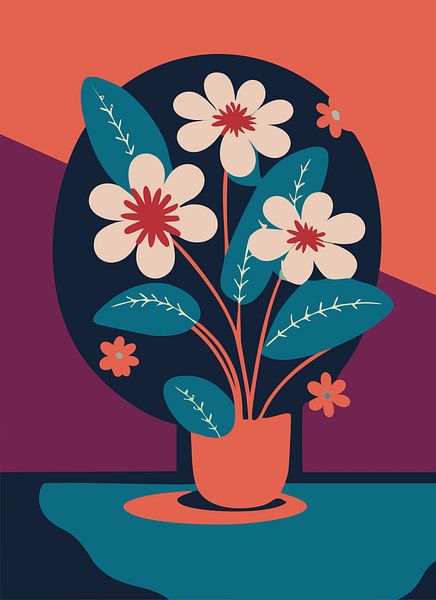 Retro minimalist flowers by Gypsy Galleria