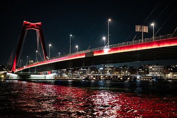 Willems Bridge at night by Mark de Groot