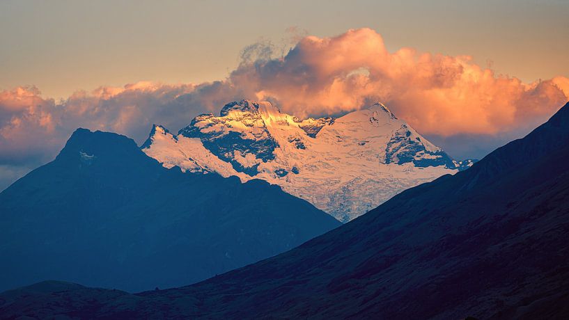 Zonsopkomst zuidelijke alpen, Nieuw-Zeeland van Henk Meijer Photography