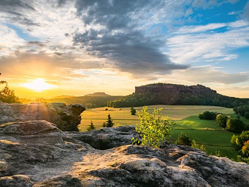 Quirl in Saksisch Zwitserland - Uitzicht richting Pfaffenstein